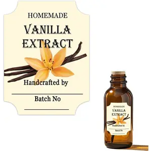 40 Pcs Vanilla Extract Labels 2 * 3 Inch Handmade Stickers for Homemade Honeys or Extracts, Handcrafted Bottles, Bottle Label