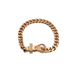 Pre-owned HERMES 18K rose gold, rose gold, horsebit clasp 18K