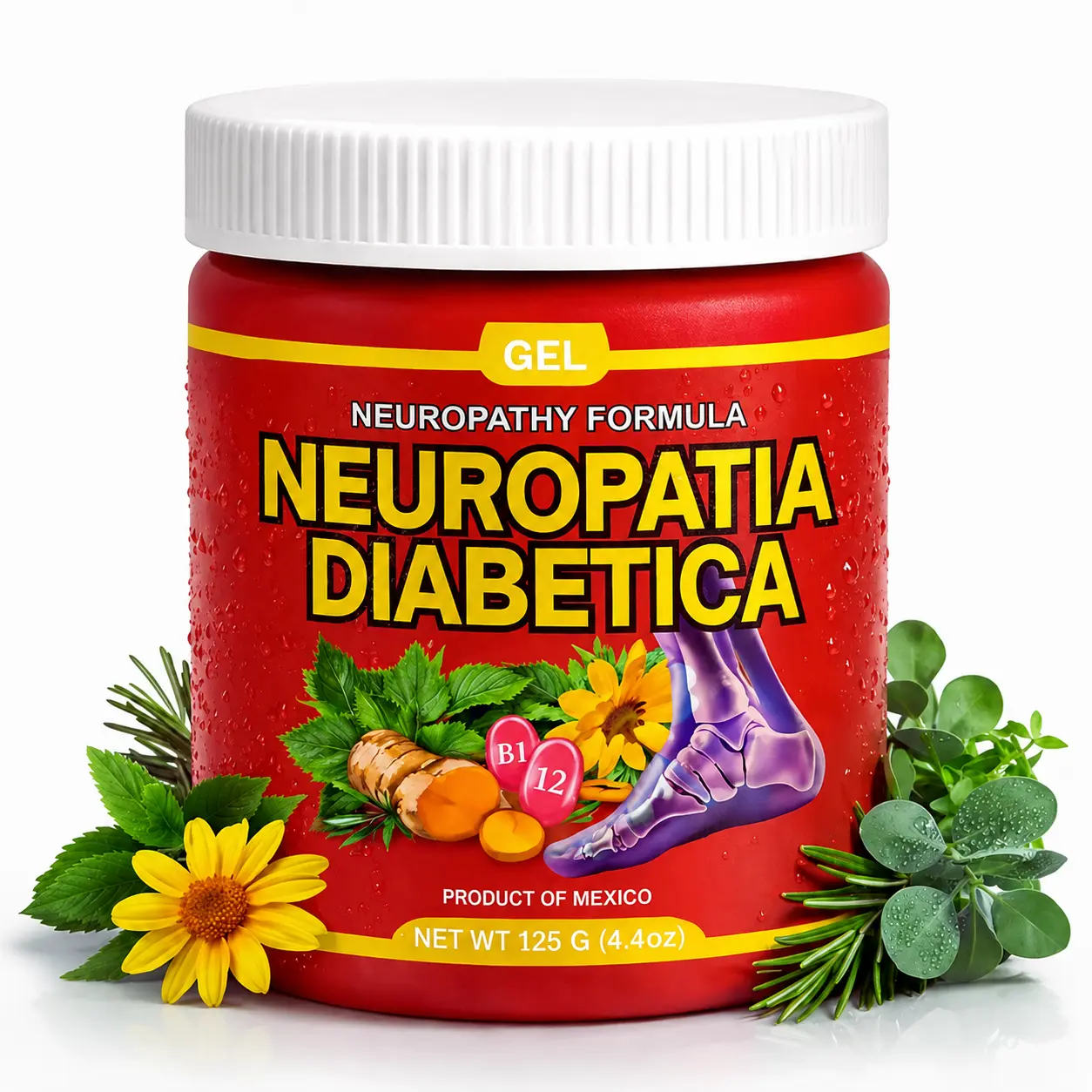 Herbalista Natural Arnica Neurotherapy Gel Pomada (4.23 oz) - Healthcare Botanical Formula with Curcuma, Vitamin B12, Sabilla Flores, Vegan, Fast-Absorbing for Muscles, Joints, Sciatica Relief