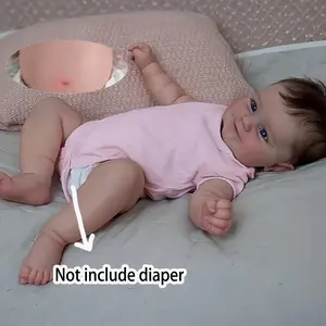 Reborn Kiss- 50cm/20inch Scale Reborn Baby Doll with Full Body Vinyl Suitable for Newborn Girl Princess Doll, Realistic Newborn with Pacifier, Bottle & Clothes Outfit  Birthday Gift for Kids,Realistic Poseable Weighted Reborn Baby Doll toy Rebornbabydoll