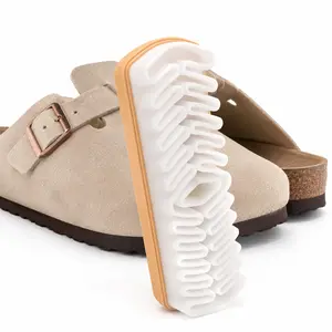 Suede Shoe Brush for Cleaning Suede Nubuck Boots Shoes Jackets and Leather Care 2-in-1 Tool with Soft TPR Bristles for Delicate Materials - Footwear Cleaner