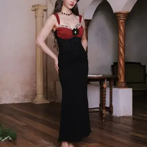 Sweet Drunk Corset Dress-LuminaVenus Women's Vintage Maxi Dress with Lace Mesh Corset Black Formal Evening Wear for Vintage Parties and Elegant Occasions Fabric Fit Womenswear