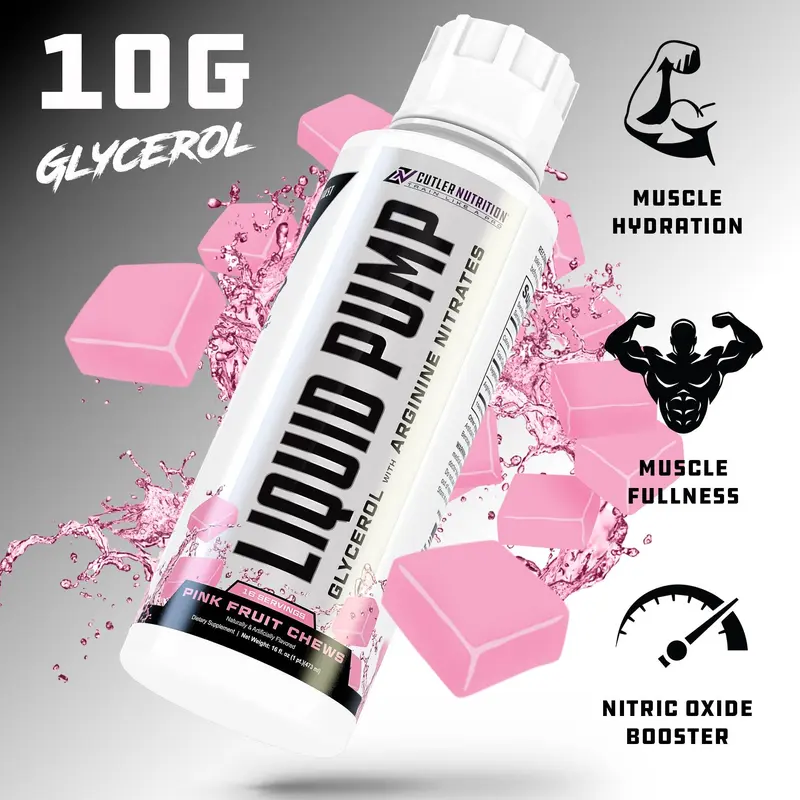 Cutler Nutrition Liquid Pump Caffeine Free Pre-Workout Supplement with Glycerol & Arginine Nitrates for Muscle Pumps and Hydration - Gym