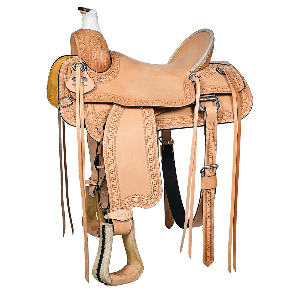 HILASON Western Horse Saddle American Leather Ranch Roping | Hand Tooled Wade & For Horses
