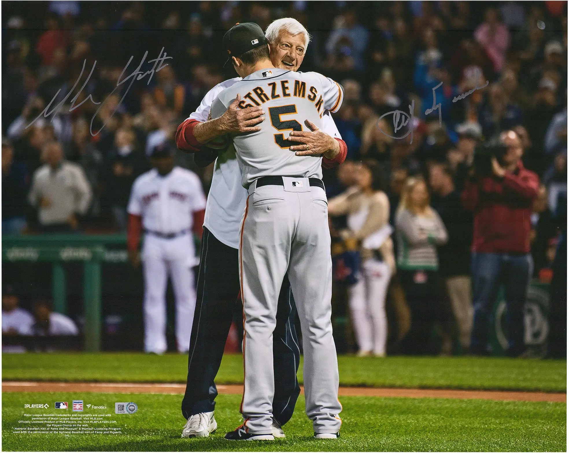 Carl Yastrzemski & Mike Yastrzemski Boston Red Sox & San Francisco Giants Autographed 16" x 20" Hugging Photograph - Fanatics Authentic Certified