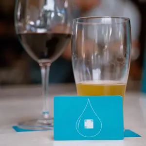 BOĆE Coaster Cards 4-pack - Blue Tear Design Table Coasters for Everyday Use