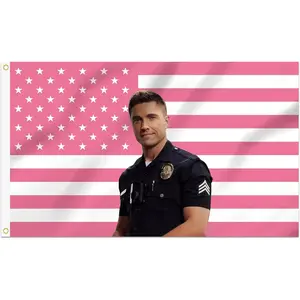 Eric Winter Tim Bradford 3x5 Foot Pink American Flag Polyester Tapestry Wall Hanging for Indoor Outdoor Room Art Decor College Dorm Porch Decorations