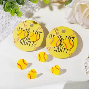 24 Set Sports Earrings for Women Senior Night Baseball Softball Team Gifts Bulk Stud Earring with Card for Mother's Day