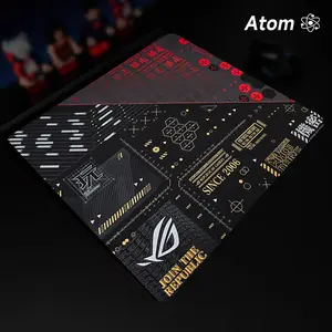 ATOM Mouse Pad  Anime Character Tempered Glass Mouse Pad, Laser Engraved Photovoltaic Glass, Super Slip Surface, Non-slip Honeycomb Base FPS Gaming Mouse Pad