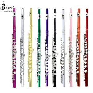 LADE 16 Hole C Key Colorful Closed Hole Flute with Nickel-Plated Silver Color Finish, Includes Protective Case, Musical Instrument for Ages 12 and Up