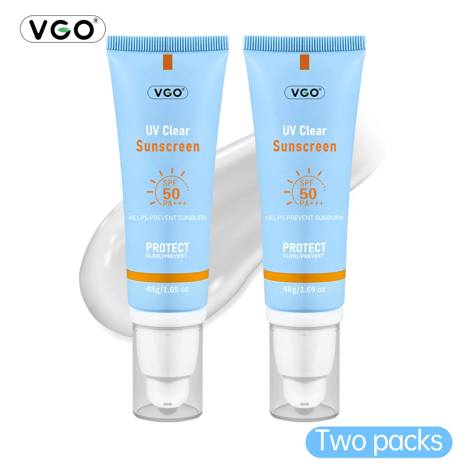 Buy one and get one free VGO Sunscreen SPF 50/PA+++ 48g UV protection lightweight moisture -A2 Buy one and get one free VGO Sunscreen SPF 50/PA+++ 48g UV protection lightweight moisture -A2