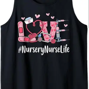 Nursery Nurse Love Valentines Day Women Heart Appreciation Tank Top