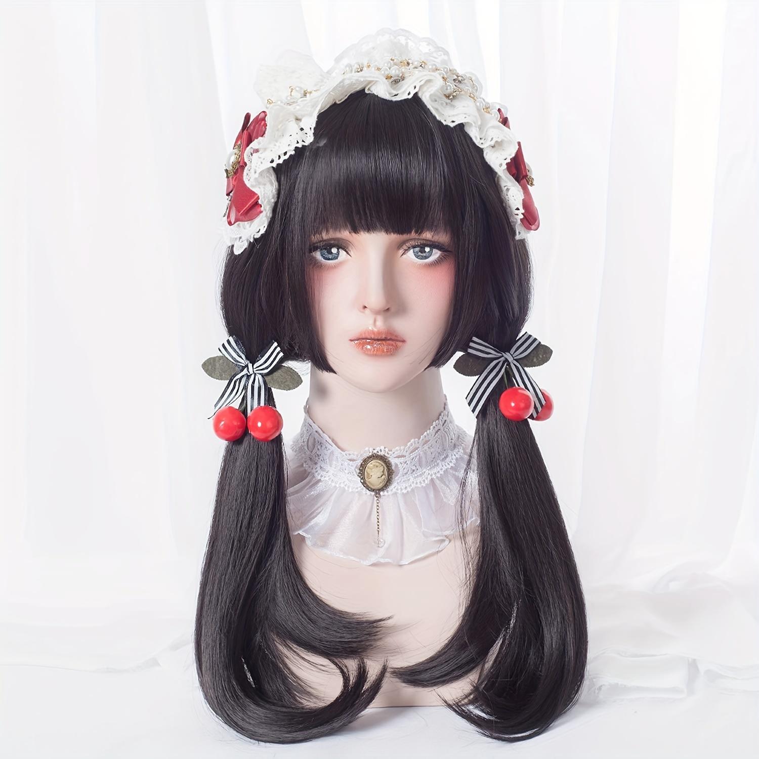 A Long, Sleek Black Wig Featuring Bangs, Designed in a Princess Cut Style.This -Looking Synthetic Hair Wig Is Perfect for Women, Suitable for Cosplay And Everyday Use, Including Parties, Christmas Celebrations, And Music Festivals