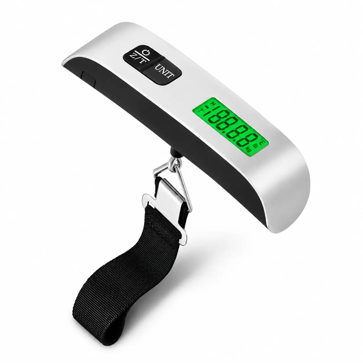 Portable Digital luggage Scale, Outdoor Scale for Accurate Weighing, 110lbs Hanging Baggage Scale with Backlit LCD Display, Portable Suitcase weight Scale, Travel Luggage Weight Scale with Hook, Strong Straps for Travelers