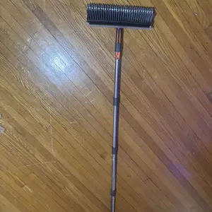 Floor Scrub Brush with Long Handle, cleaning brush,3 in 1 Scrape and Heavy-Duty Stiff Bristle Scrubber Brush for Cleaning Shower Bathroom, Patio, Garage, Kitchen, Wall and Deck,Christmas Gifts