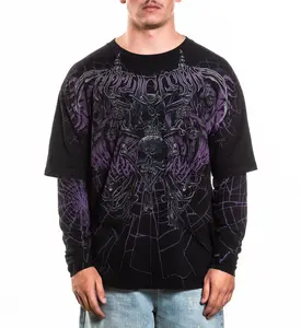 Affliction Men's Long Sleeve Shirt Darkness Falls 2fer