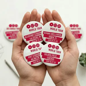 Arirng Tour Date Pin Badge and Magnet, Fan-made tour merch limited edition, Custom Tour Date and Place for Ami, Keepsake Pin and Magnet