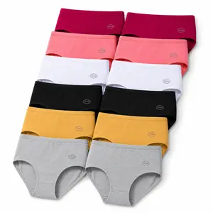 5823 Women's Cotton Briefs Underwear, Multicolor, High Waist, Soft Panties, 12 Pack