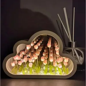 Tulip Cloud Mirror Lamp - Elegant Design with Clouds Effect, Ideal for Home Decor