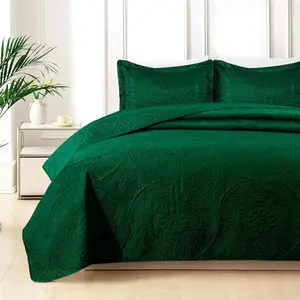 Lightweight Quilted Bedspreads All sizes Bed | 3 Piece Oversized Bedspread | Soft Bedding Set with 2 Matching Pillow Shams | Best For Gift
