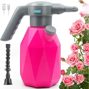 0.5 Gallon 2L Rechargeable Electric Spray Bottle Mister Automatic Watering Can Sprayer with Adjustable Spout for Indoor Outdoor Garden Fertilizing Cleaning