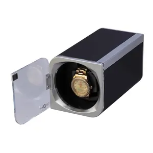 Diplomat Watch Winder – Silver/Black Matte Finish Single Watch Winder