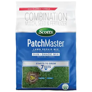 Patchmaster lawn repair mix sun shade mix combination grass seed fertilizer and mulch 475 lbs
