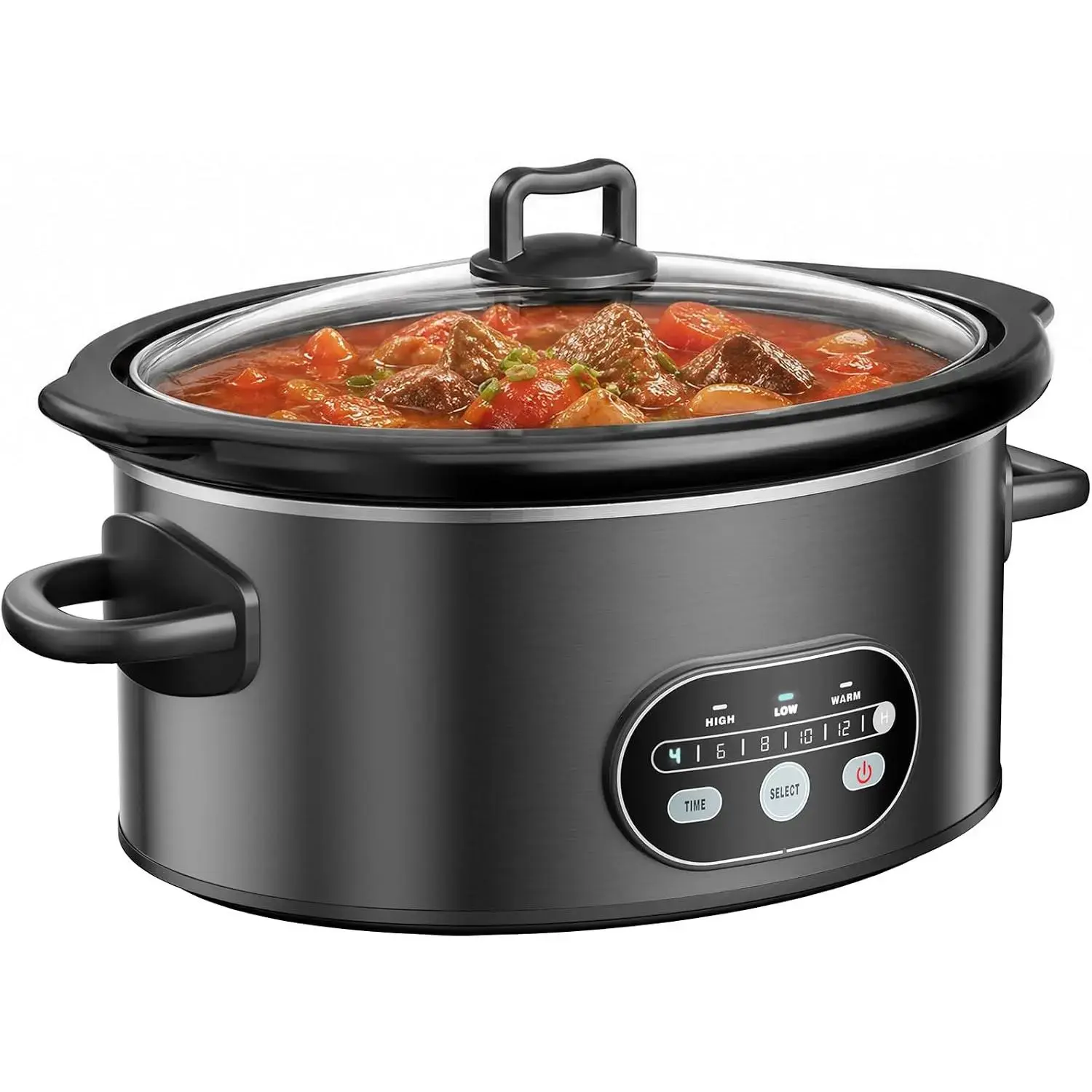 6QT or 8QT Slow Cooker with 3 Heat Settings – Programmable Large Ceramic Crock Pot for Soups, Stews & Meal Prep, Perfect for Family Dinners