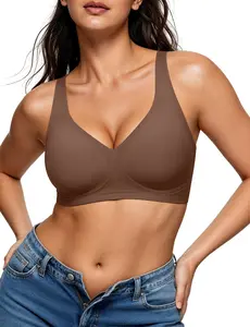 Wireless Jelly Bras for Women Plus Size Full Coverage Supportive Push Up Bra Seamless No Underwire Everyday Bras