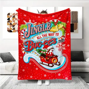 Ee's Christmas Sleigh Bell Blanket, Perfect Holiday Gift, Winter Warm Plush Card, Ideal Home Decor & Gift Choice