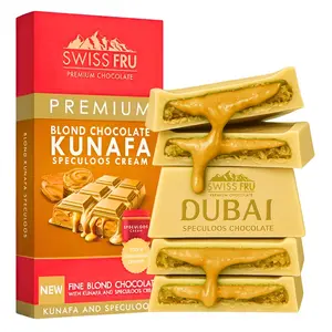 Dubai Chocolate Bar 5.3oz/150g - Loaded Kunafa with Speculoos Cream - Crispy, Smooth Speculoos Milk Chocolate Bar - Delicious Eastern Dessert - Ideal for Gift