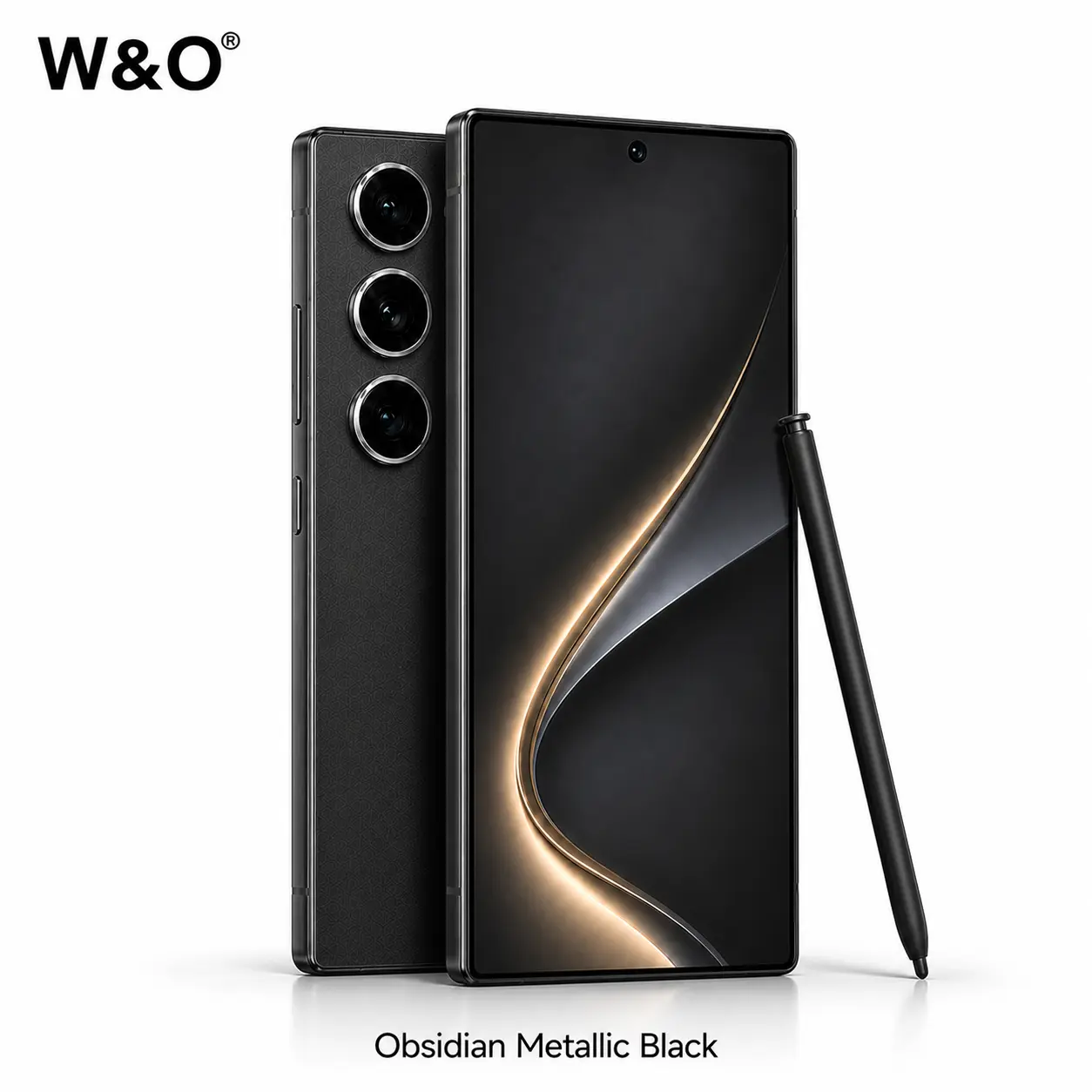 W&O Budget Android 14 Phone, 6.8-Inch Large Screen, 12GB RAM + 512GB Storage, 6800mAh Battery, 50MP Camera, Dual SIM, Stylus Pen, Unlocked Cellphone