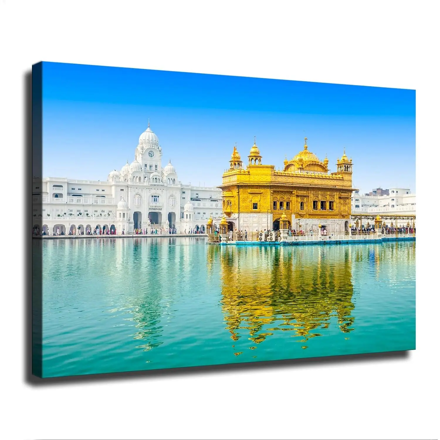Golden Temple (Hamandir Sahib) Located In Amritsar, Punjab, India Poster Decorative Print Modern Home Bedroom Living Room Decoration Canvas Wall Art Aesthetic (Framed,16*24inch)