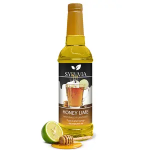 Syruvia Honey Lime Flavored Syrup for Drinks, Cocktails, Mocktails, Iced Teas and Desserts – 25.4 fl oz