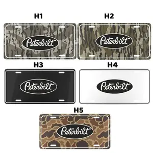 Peterbilt logo Camo License Plate, 12" x 6" Aluminum Vanity Tag for US Vehicles, best gift, Old School Bottomland Camo/ Duck Camo/ Woodland Camo Vanity Plate