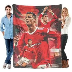 Soft Funny Throw Blanket Print Football Star Cr7 Plush Blanket,Flannel Blanket For Living Room Bedroom Bed Sofa Picnic Cover C-Ristiano Ronaldo Blankets