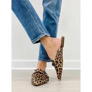 Corkys Tip Included Mule Flats in Leopard