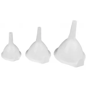 Fox Run 3 Piece White Plastic Funnel Set 5299