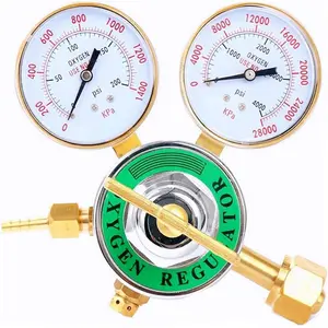 Oxygen Regulator Welding Gas Gauges Full Brass Heavy Duty Large Tank Cutting Torch Kit Outlet 0-200PSI Inlet 0-4000PSI CGA 540