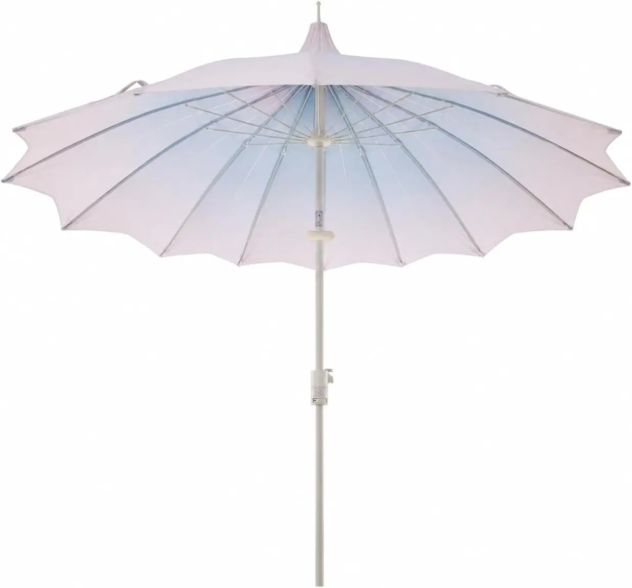 LAUSAINT HOME 9ft Pagoda Patio Umbrella with LED Light, Petal Shape Canopy, Deluxe Outdoor Patio Table Umbrella with360° Rotation, Push Button Tilt & Easy Crank