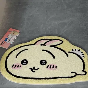Chiikawa Cartoon Rug Anime Hachiware Usagi Plush Floor Mat Bathroom Non-Slip Carpet Car Cushion Soft Living Room Decor