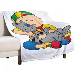 caillou, caillou and dog Throw Blanket Decorative Sofas Luxury Blankets For Sofas Heavy Blankets