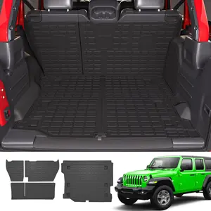 [Fits 18-25 Wrangler JL] Cargo Liner Backrest Mat Compatible with 18-25 Jeep Wrangler JL Unlimited 4X4 TPE Cargo Mat Replacement for 2018-2025 Jeep Wrangler JL Accessories