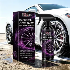 Car Wheel and Tire Cleaner Spray Remove Road Grime and Brake Dust Dissolve Iron and Dirt Heavy Duty Deep Clean Formula Restore Glossy Wheel Finish
