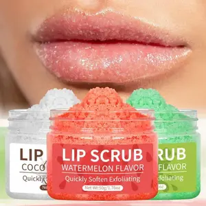 Exfoliating Lip Scrub and Moisturizing Lip Mask, Hydrating Watermelon Flavor Coconut Apple Formula for Soft Lips, Lip Moisture Care Product