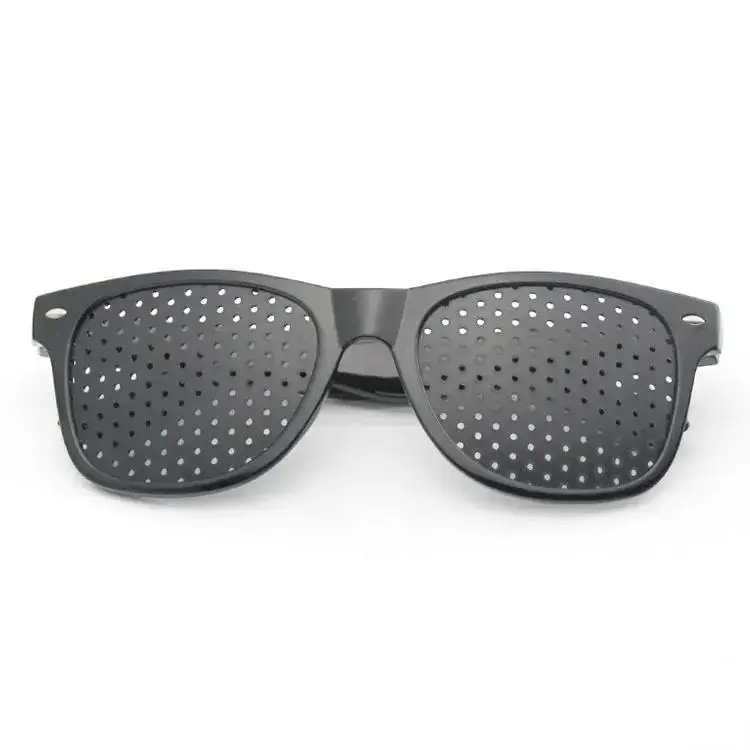 Unisex Pinhole Vision Glasses, Lightweight Black Frame Eye Care Eyewear For Eye Strain Relief, Daily Use For Men And Women With Long Screen‑Time Activities