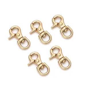 Solid Brass Swivel Trigger Snap Hooks Lobster Clasps Heavy Duty Clips for Straps Bags Belting Leathercraft