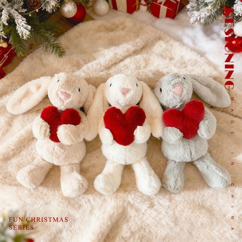 Cute Rabbit Plush Toy, Handheld Heart Soft Bunny Doll, Perfect Gift for Valentine's Day, Anniversary & Birthday, Huggable Stuffed Animal-Gift for Grandma
