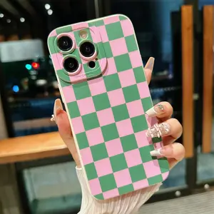 Vintage Plaid Pattern ​ ​ ​ Phone Case, Decorative Phone Protective Cover, Shockproof Phone Cases Compatible with iPhone 11 12 13 14 15 16 17 Pro Max, Casing