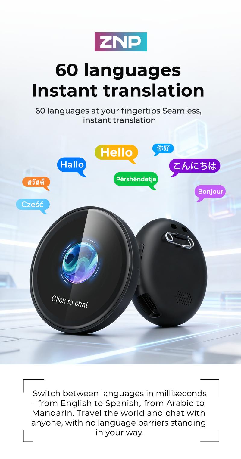 ZNP AI-Badge, Gift, An AI robot designed for conversation, Customizable character, suitable for both boys and girls. emotional companionship, and ease of use. Customizable character. AI dialogue capabilities, suitable for games and learning.